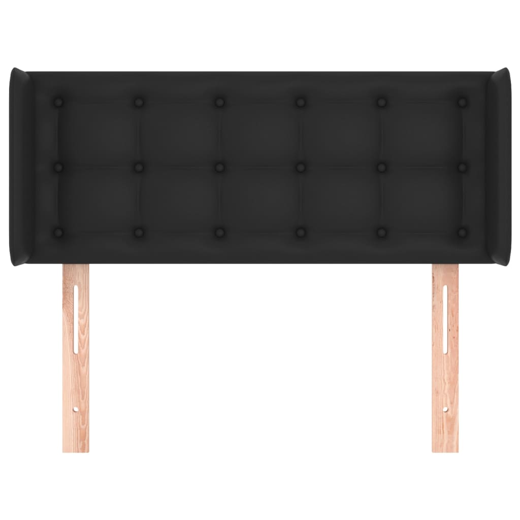 sengegavl med kanter 93x16x78/88 cm kunstlæder sort