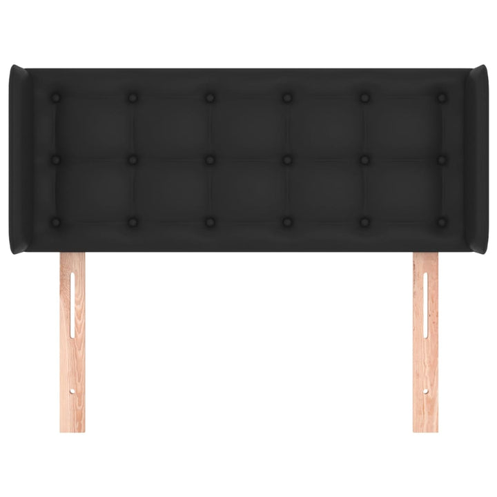 sengegavl med kanter 93x16x78/88 cm kunstlæder sort