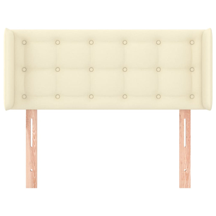 sengegavl med kanter 93x16x78/88 cm kunstlæder cremefarvet