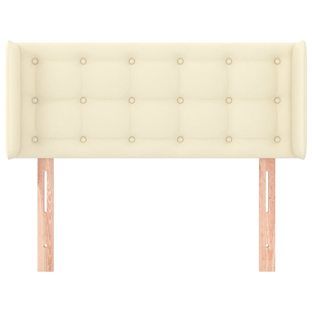 sengegavl med kanter 103x16x78/88 cm kunstlæder cremefarvet