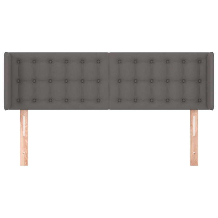 sengegavl med kanter 147x16x78/88 cm kunstlæder grå