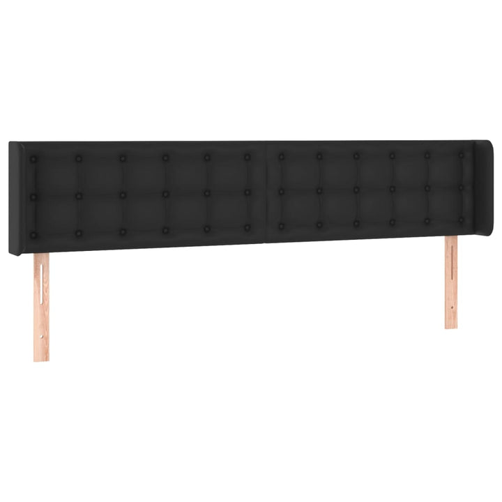 sengegavl med kanter 163x16x78/88 cm kunstlæder sort