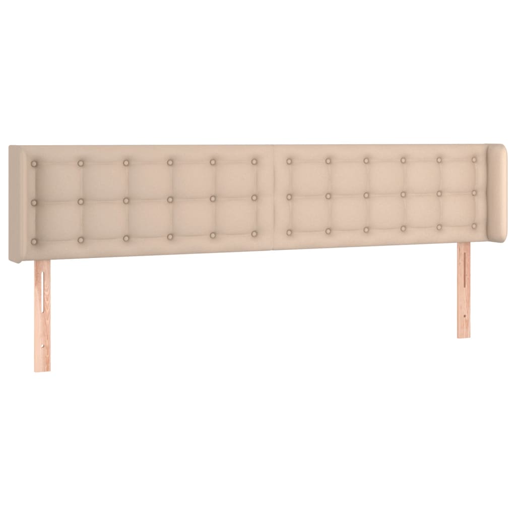 sengegavl med kanter 163x16x78/88 cm kunstlæder cappuccino