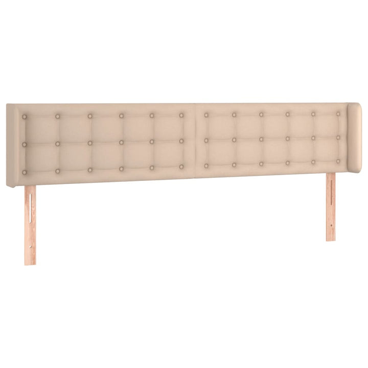 sengegavl med kanter 163x16x78/88 cm kunstlæder cappuccino
