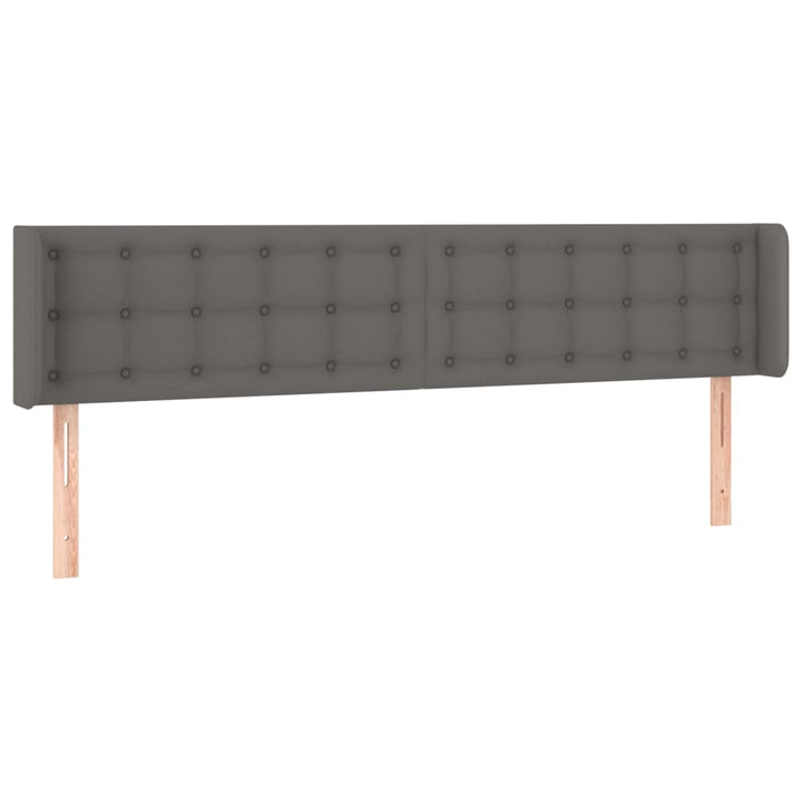 sengegavl med kanter 183x16x78/88 cm kunstlæder grå