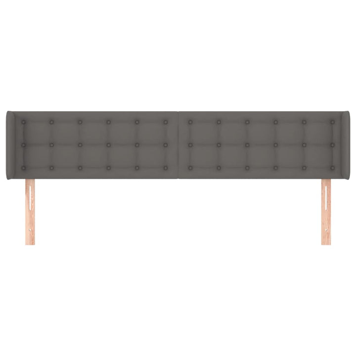 sengegavl med kanter 183x16x78/88 cm kunstlæder grå