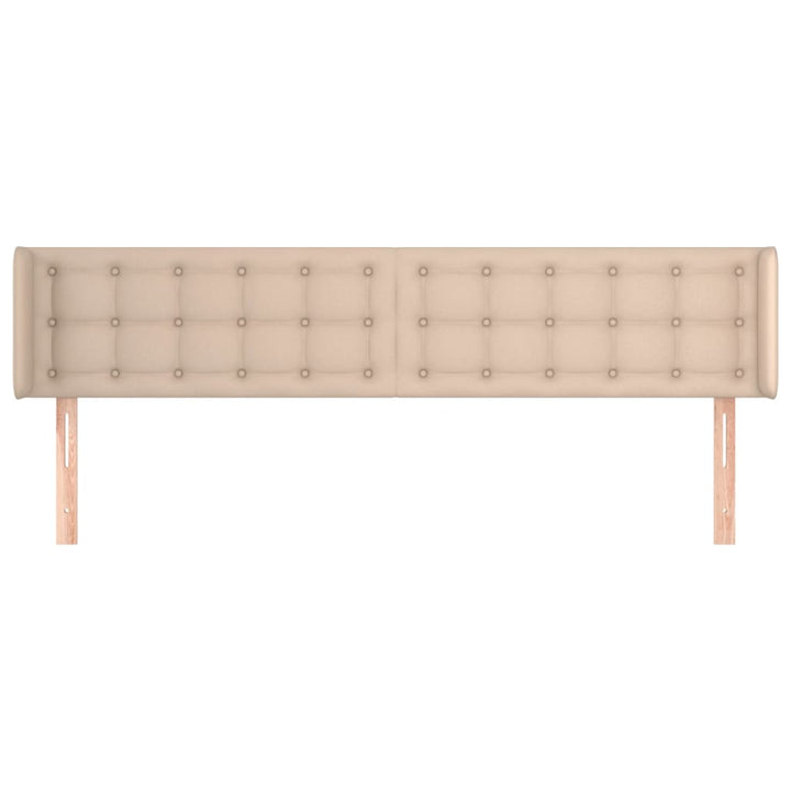 sengegavl med kanter 183x16x78/88 cm kunstlæder cappuccino