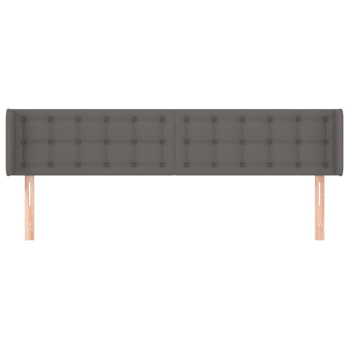 sengegavl med kanter 203x16x78/88 cm kunstlæder grå