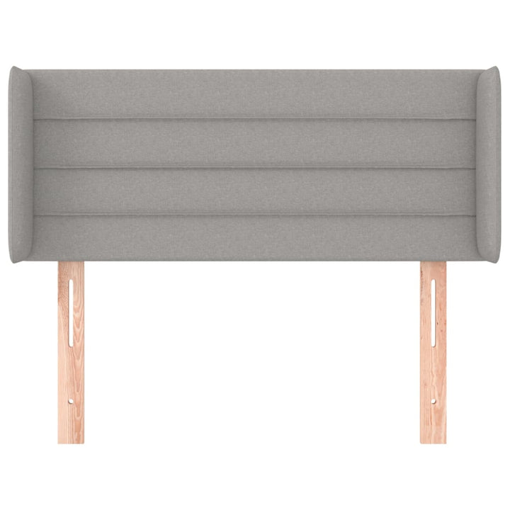 sengegavl med kanter 83x16x78/128 cm stof lysegrå