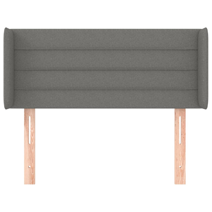 sengegavl med kanter 83x16x78/128 cm stof mørkegrå