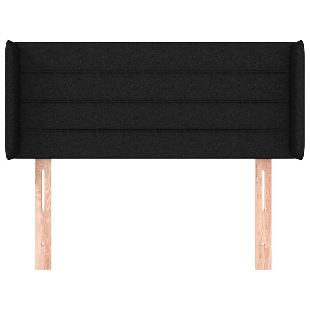sengegavl med kanter 83x16x78/128 cm stof sort