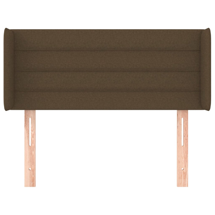 sengegavl med kanter 83x16x78/128 cm stof mørkebrun