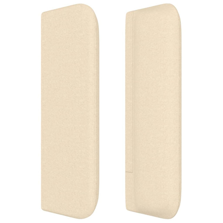 sengegavl med kanter 83x16x78/128 cm stof cremefarvet