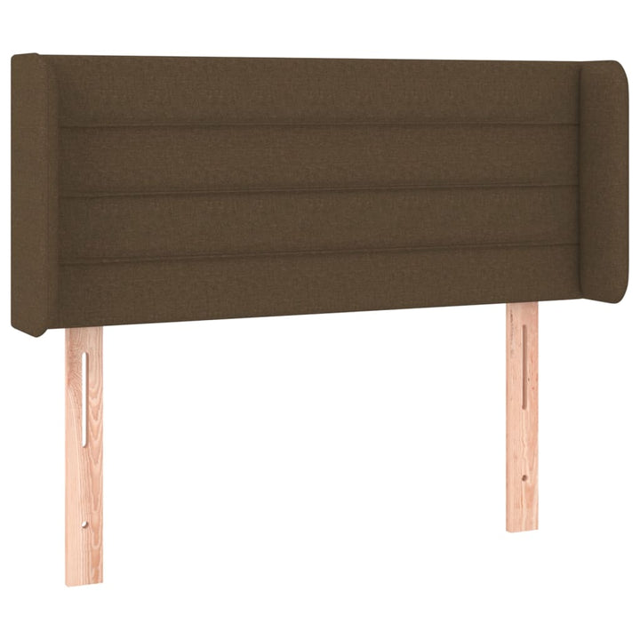 sengegavl med kanter 93x16x78/88 cm stof mørkebrun