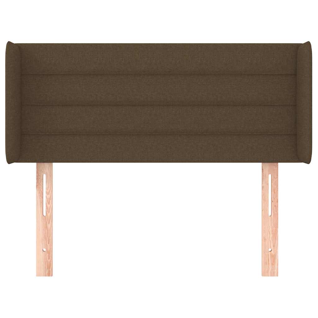 sengegavl med kanter 93x16x78/88 cm stof mørkebrun
