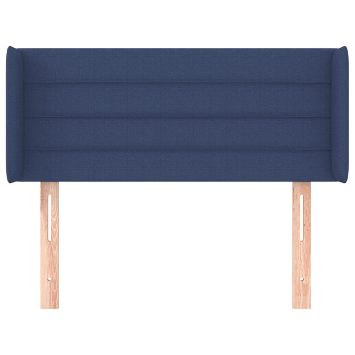 sengegavl med kanter 103x16x78/88 cm stof blå