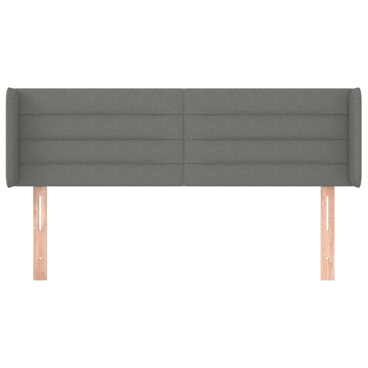 sengegavl med kanter 147x16x78/88 cm stof mørkegrå