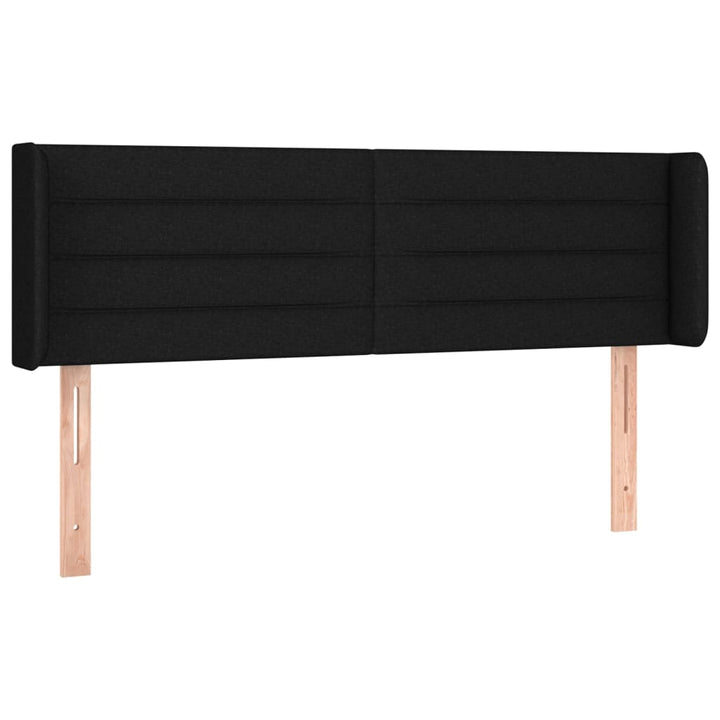 sengegavl med kanter 147x16x78/88 cm stof sort