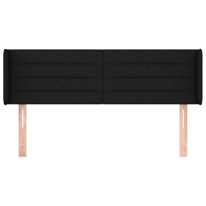 sengegavl med kanter 147x16x78/88 cm stof sort