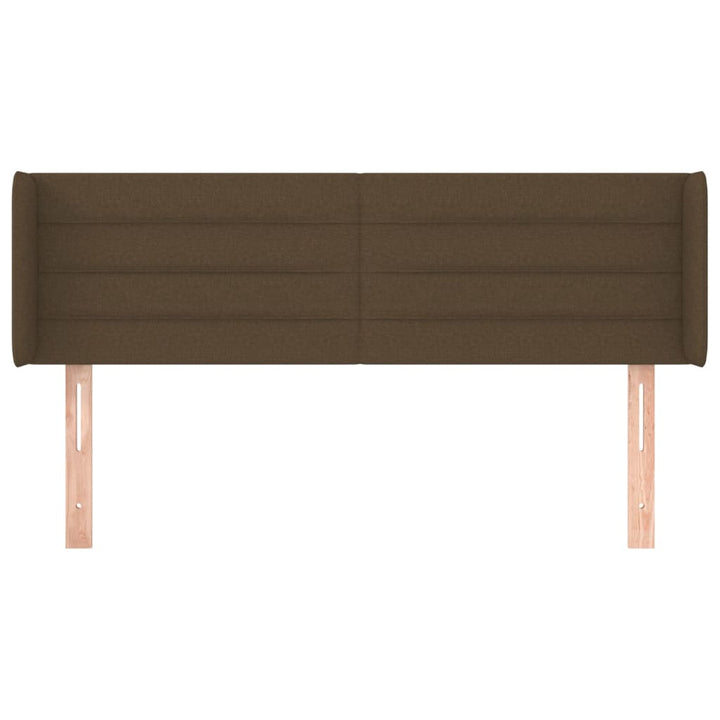 sengegavl med kanter 147x16x78/88 cm stof mørkebrun