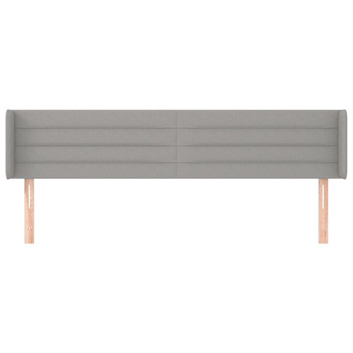 sengegavl med kanter 163x16x78/88 cm stof lysegrå
