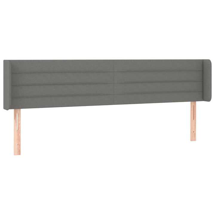 sengegavl med kanter 163x16x78/88 cm stof mørkegrå