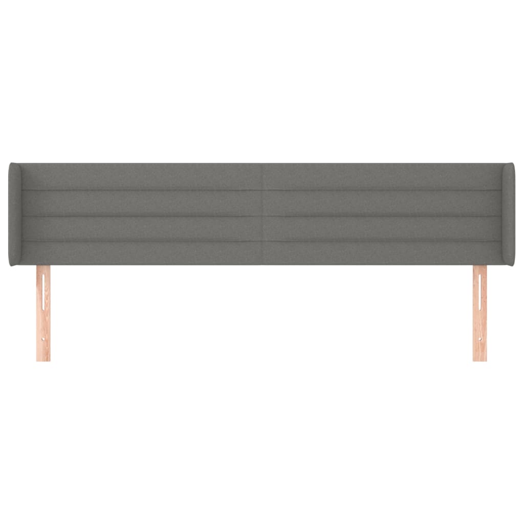 sengegavl med kanter 163x16x78/88 cm stof mørkegrå