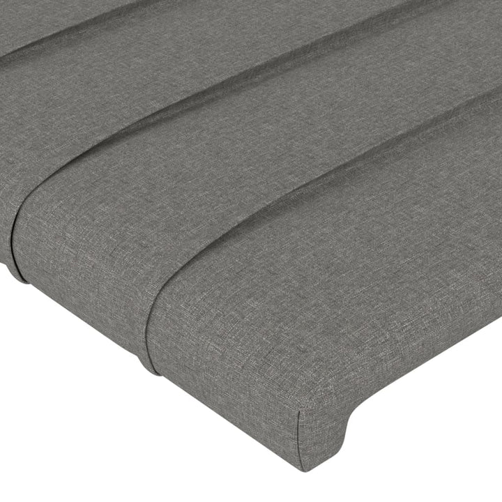 sengegavl med kanter 163x16x78/88 cm stof mørkegrå