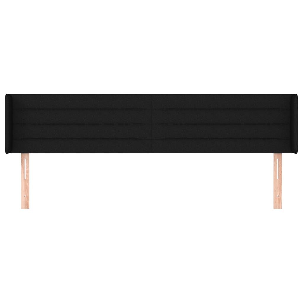 sengegavl med kanter 163x16x78/88 cm stof sort