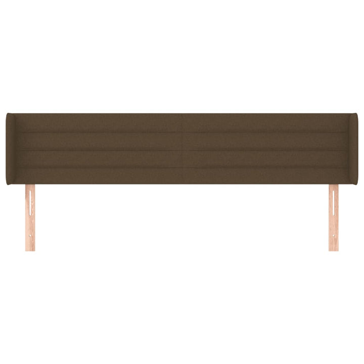 sengegavl med kanter 163x16x78/88 cm stof mørkebrun