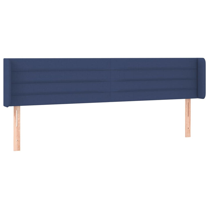 sengegavl med kanter 163x16x78/88 cm stof blå
