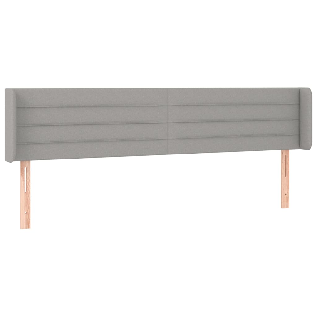 sengegavl med kanter 183x16x78/88 cm stof lysegrå