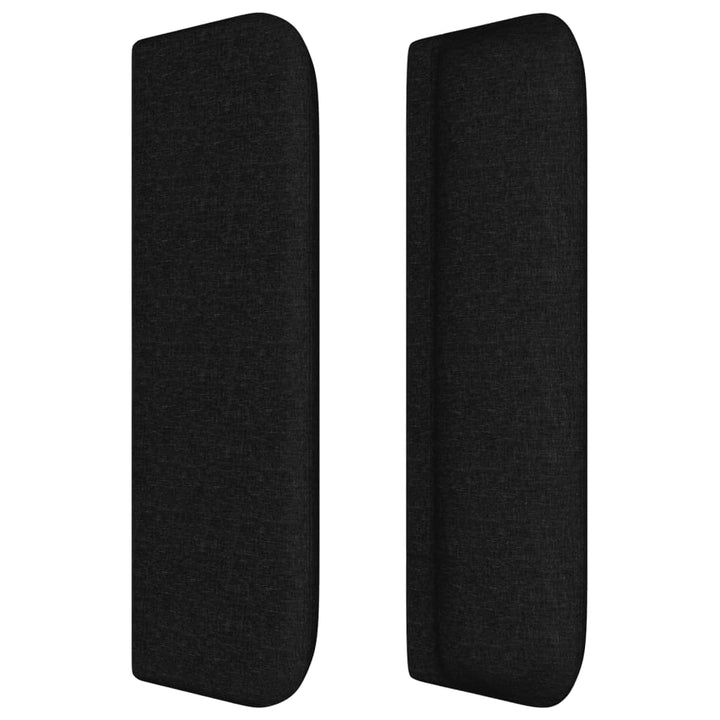 sengegavl med kanter 183x16x78/88 cm stof sort