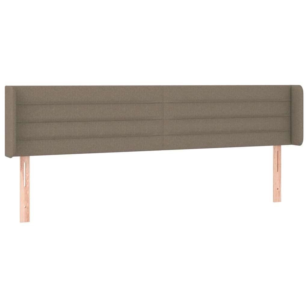 sengegavl med kanter 183x16x78/88 cm stof gråbrun