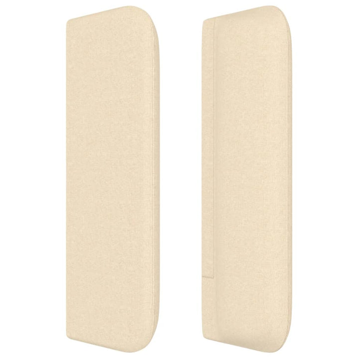 sengegavl med kanter 183x16x78/88 cm stof cremefarvet