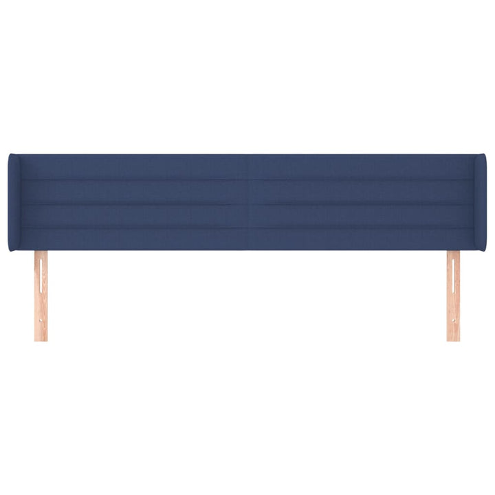sengegavl med kanter 183x16x78/88 cm stof blå