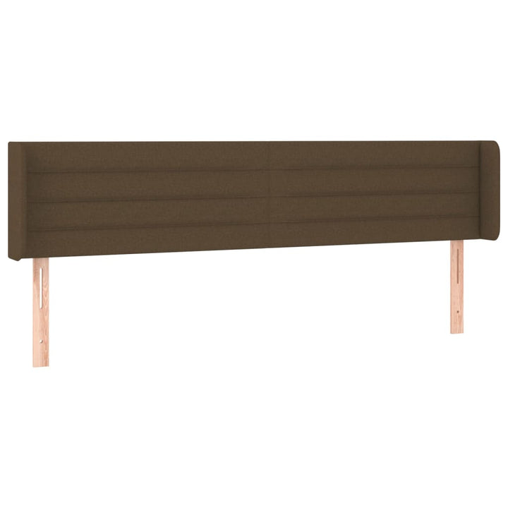 sengegavl med kanter 203x16x78/88 cm stof mørkebrun
