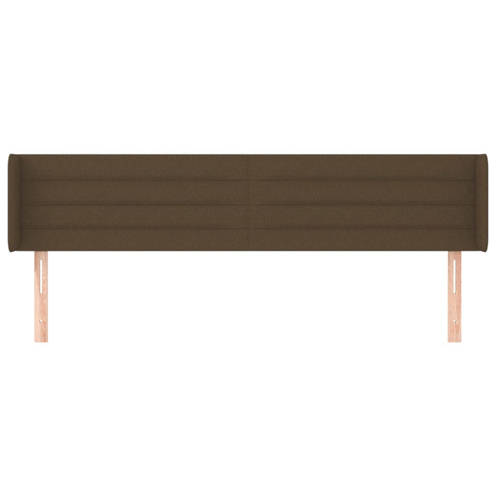 sengegavl med kanter 203x16x78/88 cm stof mørkebrun