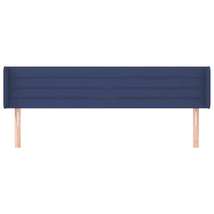 sengegavl med kanter 203x16x78/88 cm stof blå