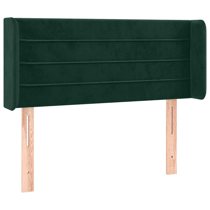 sengegavl med kanter 83x16x78/88 cm fløjl mørkegrøn