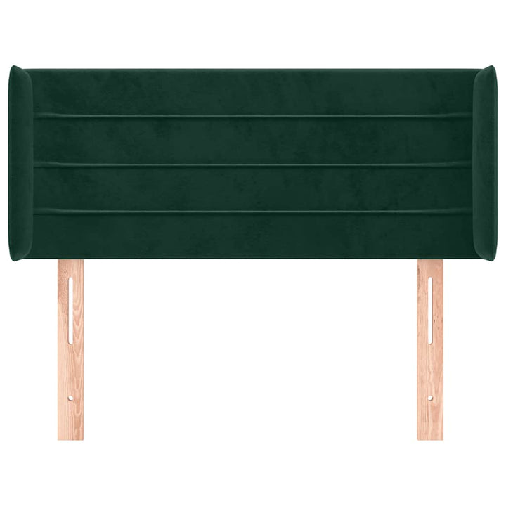 sengegavl med kanter 83x16x78/88 cm fløjl mørkegrøn
