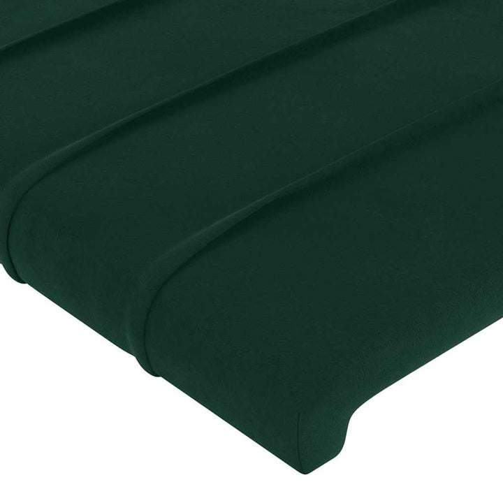 sengegavl med kanter 147x16x78/88 cm fløjl mørkegrøn