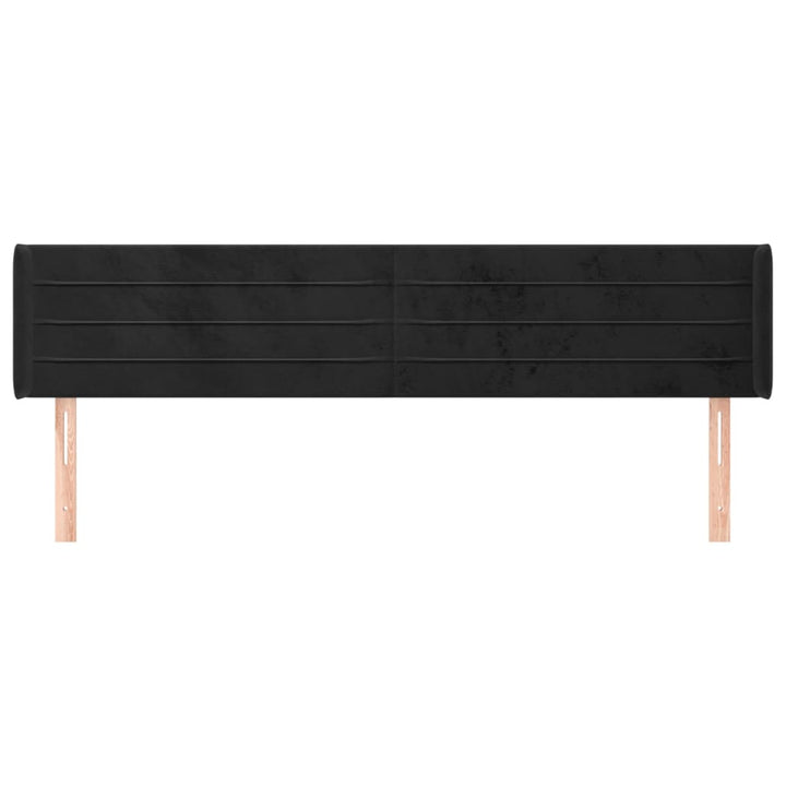sengegavl med kanter 183x16x78/88 cm fløjl sort
