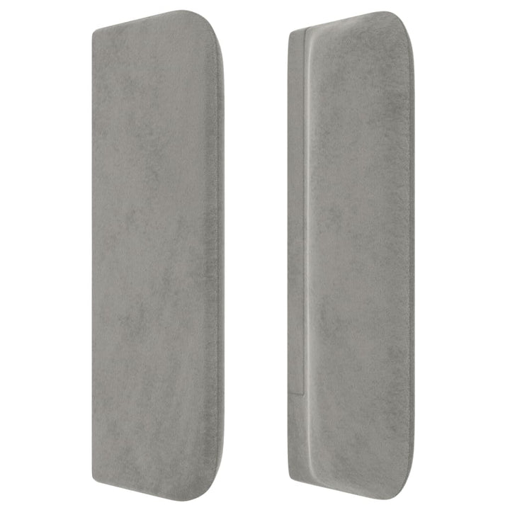 sengegavl med kanter 203x16x78/88 cm fløjl lysegrå