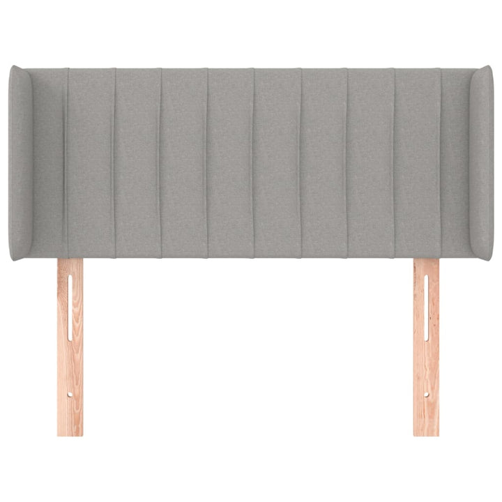 sengegavl med kanter 83x16x78/128 cm stof lysegrå
