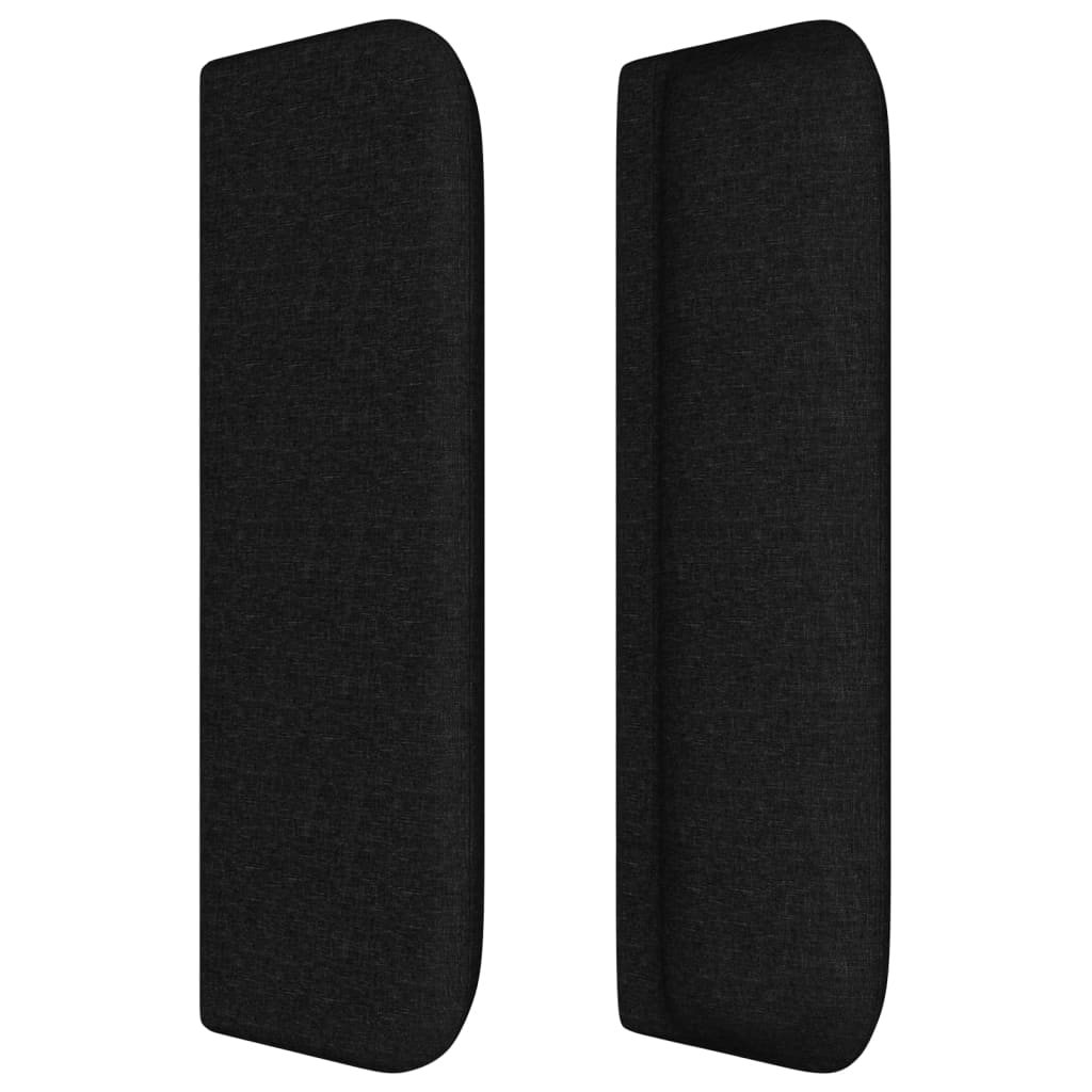sengegavl med kanter 83x16x78/128 cm stof sort