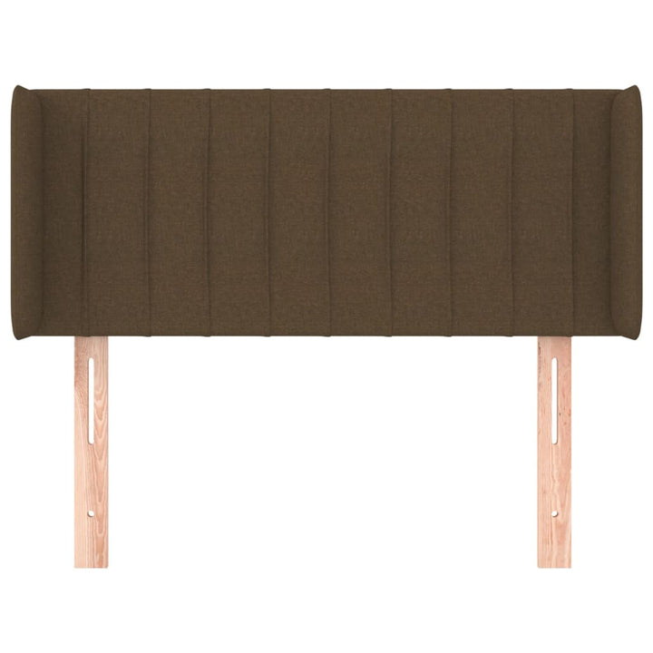 sengegavl med kanter 83x16x78/128 cm stof mørkebrun