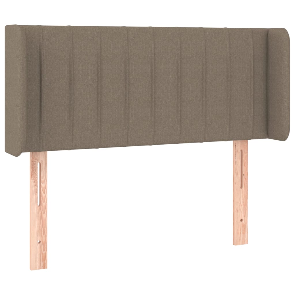 sengegavl med kanter 83x16x78/128 cm stof gråbrun