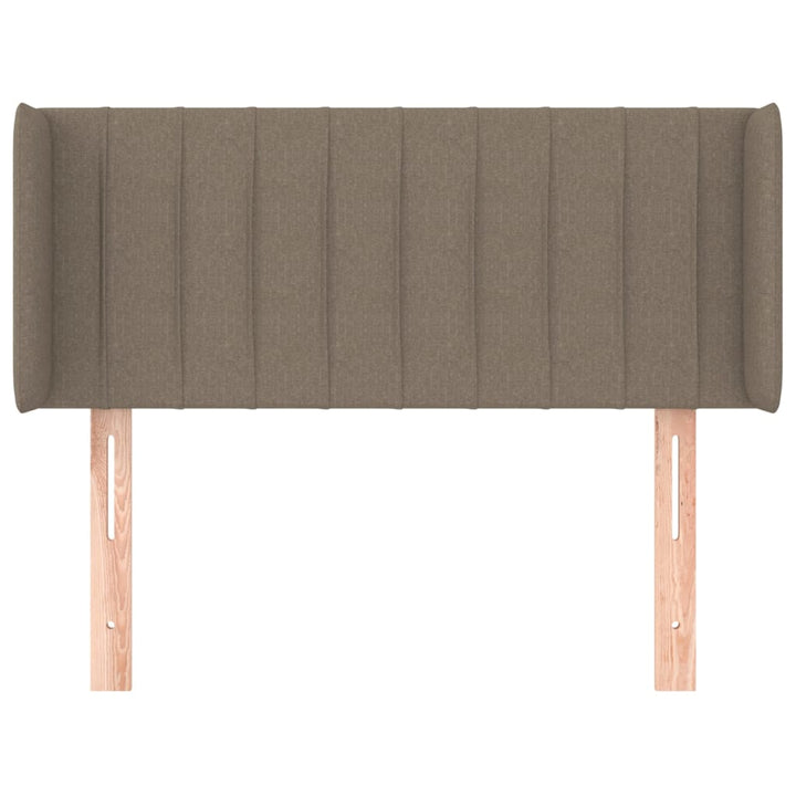 sengegavl med kanter 83x16x78/128 cm stof gråbrun