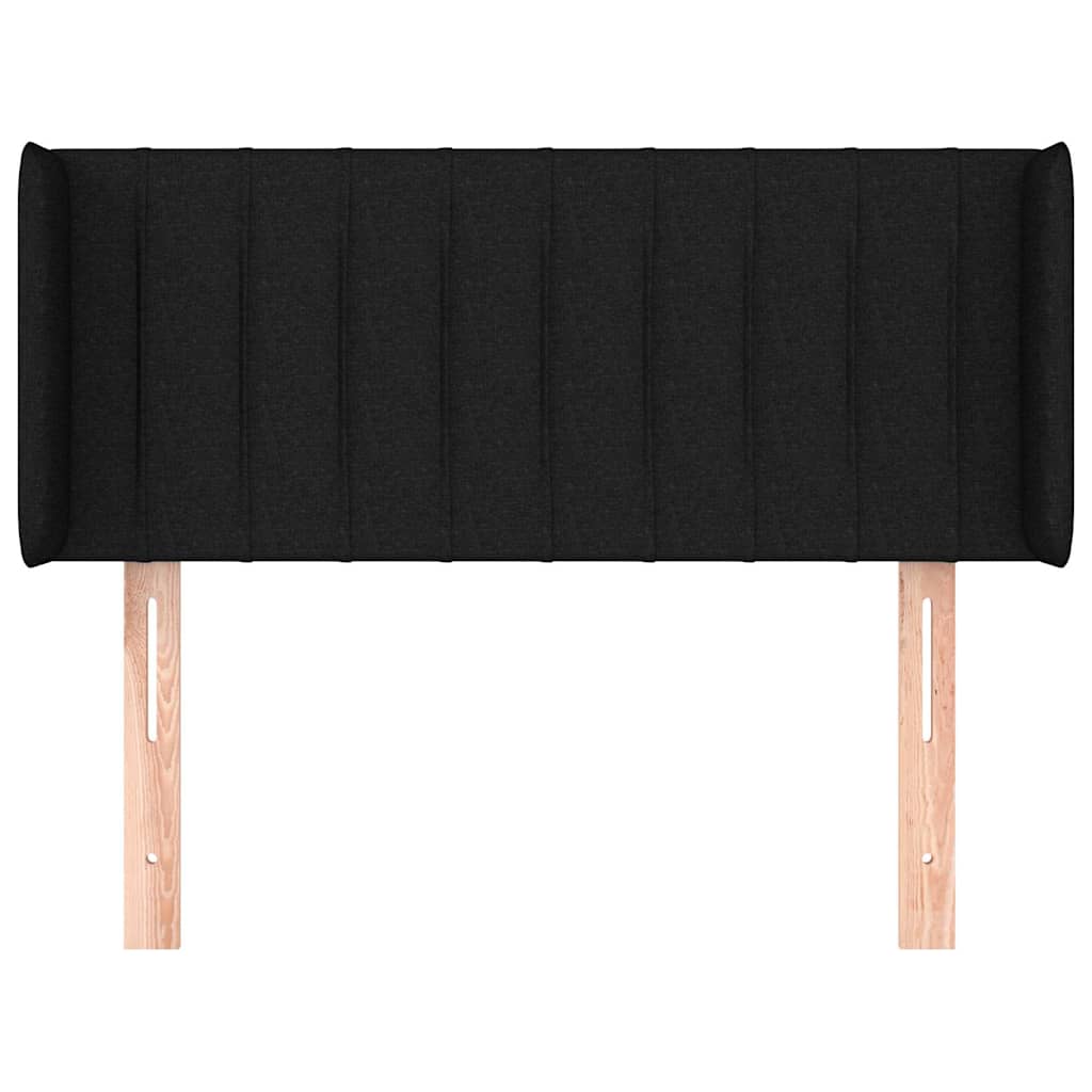 sengegavl med kanter 93x16x78/88 cm stof sort